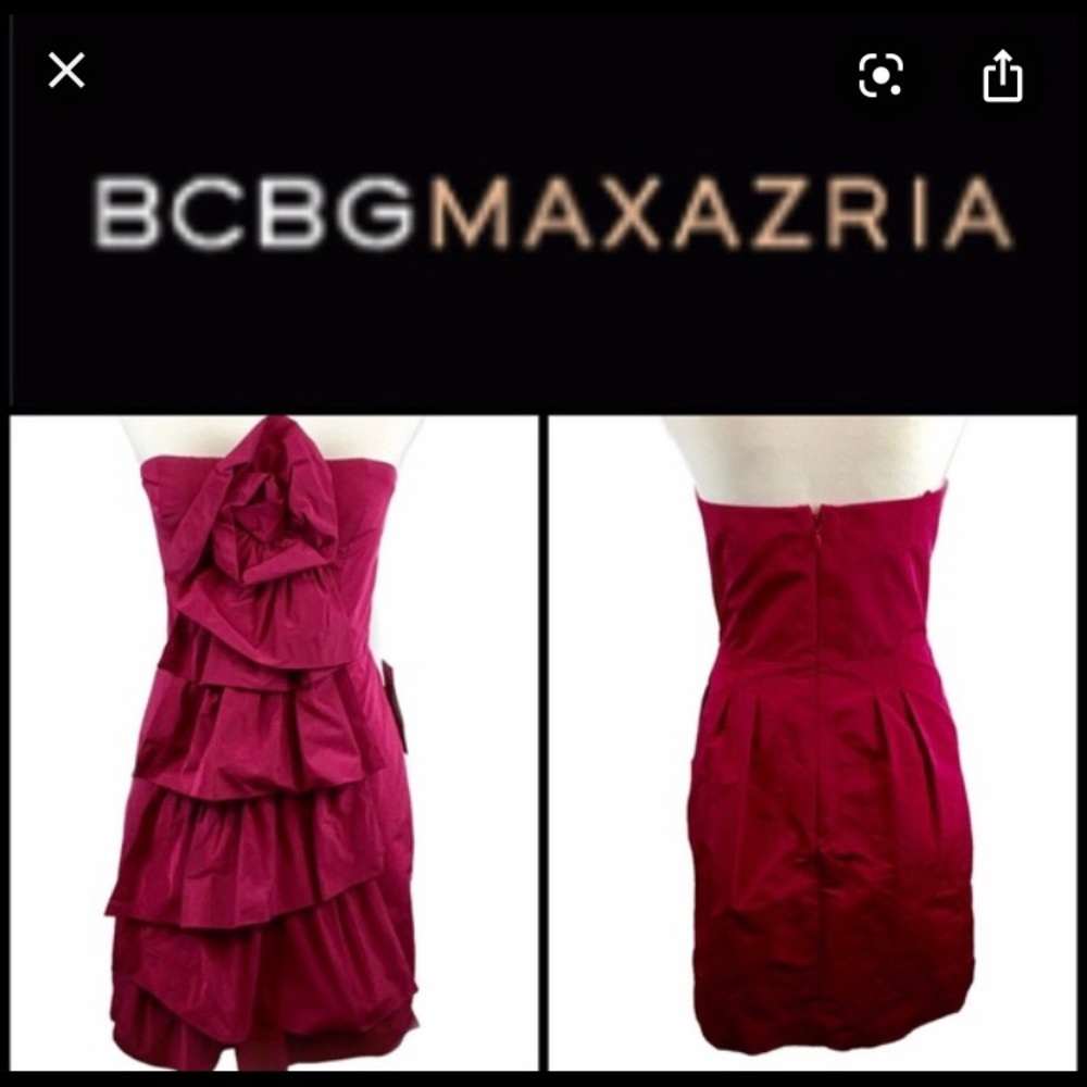 BCBG MAXAZRIA Boysenberry mini dress flower SZ 6
